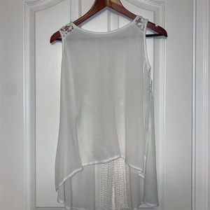 white sheer embroidered tank top